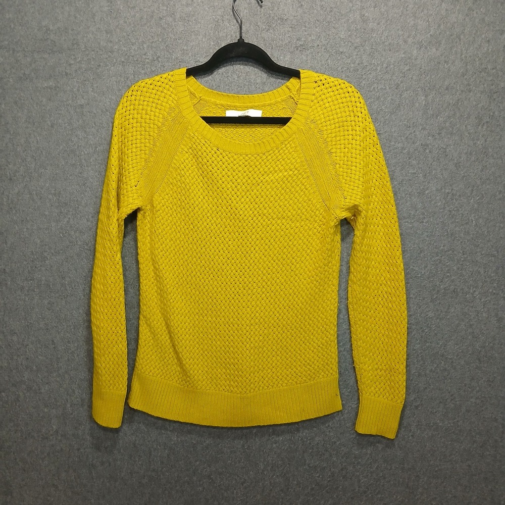 Ann Taylor Loft M Basket Weave Sweater cotton wool rabbit hair blend chic 90s